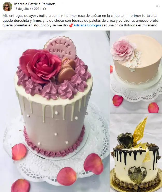 Trabajo en buttercream de una alumna