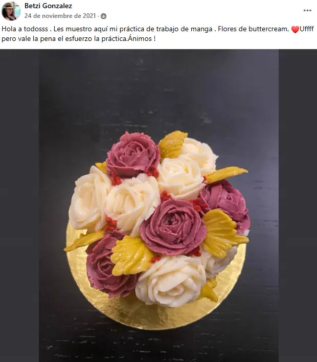 Trabajo en buttercream de una alumna